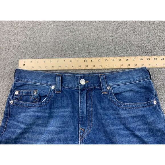 True Religion Jeans Men 38 Blue Denim Straight Leg Relaxed Patch Dubai UAE Made - Picture 5 of 8